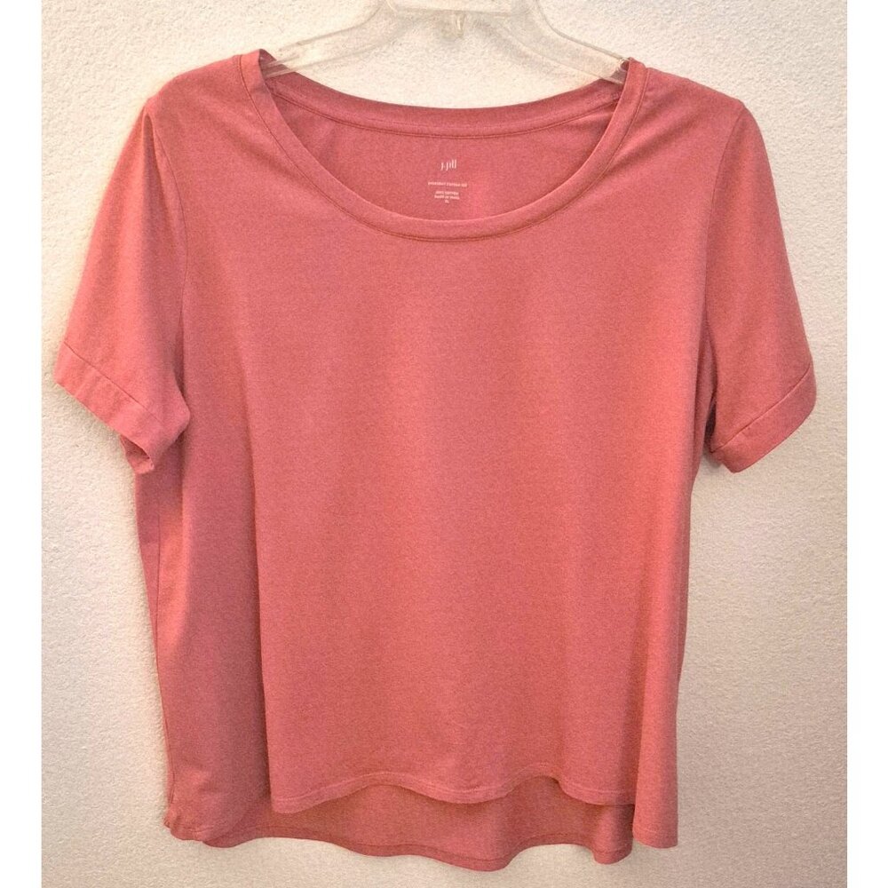 J. Jill 100% Cotton Pink "Every Day Cotton T" Shirt Boxy Top Size XL EUC